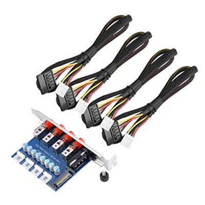 Afbeelding van Aan/uit schakelaarmodule HDD schijf, schakelaar HDD/Keuzeschakelaar harde schijf SATA schijfschakelaar voor Destop pc computer, 4 x
