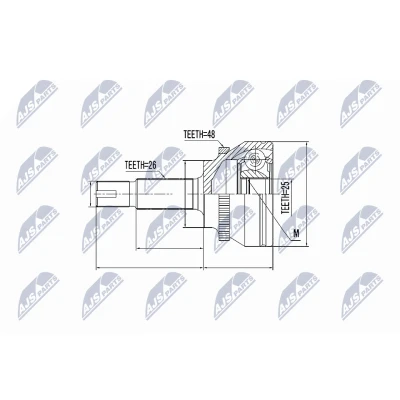Afbeelding van Homokineet reparatie set, aandrijfas NTY NPZ TY 060