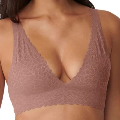 Afbeelding van sloggi ZERO Feel Lace 2.0 voorgevormde bralette met schulprand bruin