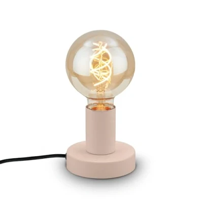 Afbeelding van BRILONER Tafellamp met snoerschakelaar, retro look, E27 fitting, vintage tafellamp, lamp, bureaulamp, leeslamp bed, leeslamp, 10 x 9 cm, beige