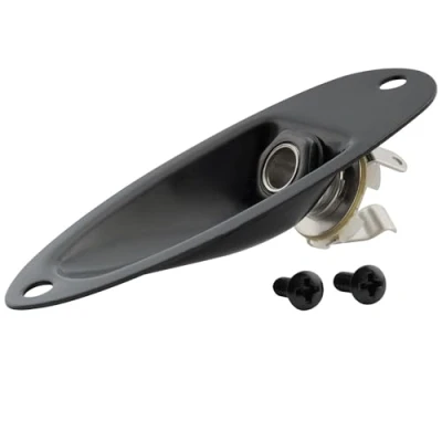 Afbeelding van Musiclily 6.35mm Boat Mono Loaded ST Jack Plate Output Socket voor Strat Stijl Elektrische Gitaar, Zwart