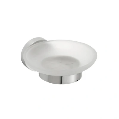 Afbeelding van Zeephouder Sapho X Round Hangend 11x5.5 cm Melkglas / Chroom