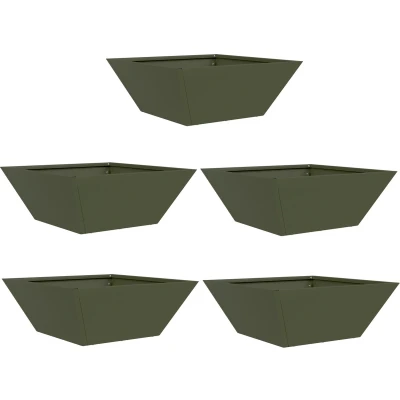 Afbeelding van vidaXL Metalen Plantenbak Olijfgroen Metaal 40 x 15 cm