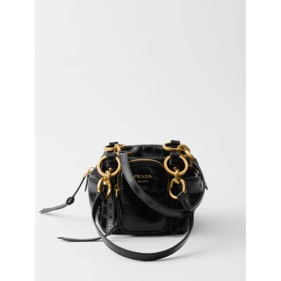 Afbeelding van Mini Leather Handbag Chain Detail Wo Black