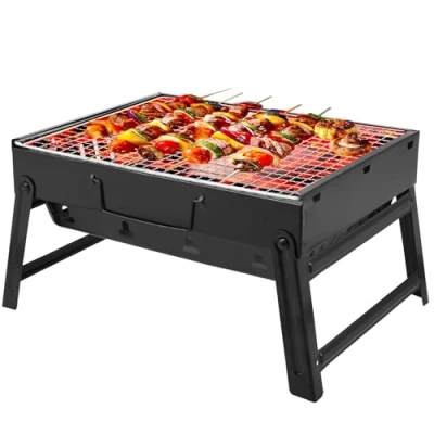 Afbeelding van BBQ grill houtskoolgrill draagbare opvouwbare outdoor picknickgrill campinggrill reisgrill mini (35x26x20cm)