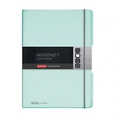 Afbeelding van Herlitz 11408655 notitieboek (A4, PP omslag met rubberen sluiting, 80 g/m²), vellen, munttransparant