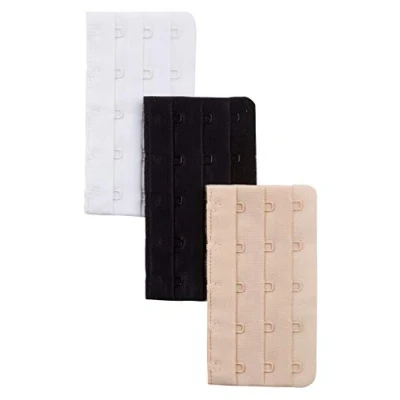 Afbeelding van Ulla Popken Dames Haak &amp; Oogsluiting 3 Pack BH Verlenger, Veelkleurig (multicolor 90), 60 EU, meerkleurig
