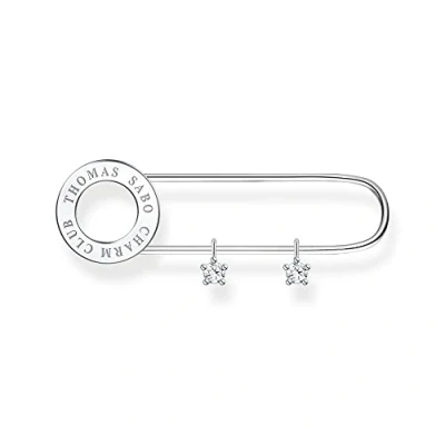 Afbeelding van THOMAS Sabo Brosche im Sicherheitsnadel Stil aus 925er Sterlingsilber mit Weißen Steinen, Maße: 1,3cm x 4,3cm, X0279 225 14