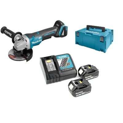 Afbeelding van Makita DGA505RTJ 18V Li ion accu haakse slijper set (2x 5.0Ah) in Mbox 125mm koolborstelloos
