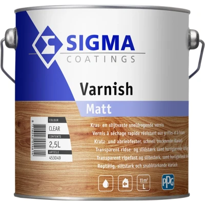 Afbeelding van Sigma Varnish Matt 2,5 liter Blanke lak &amp; Beits