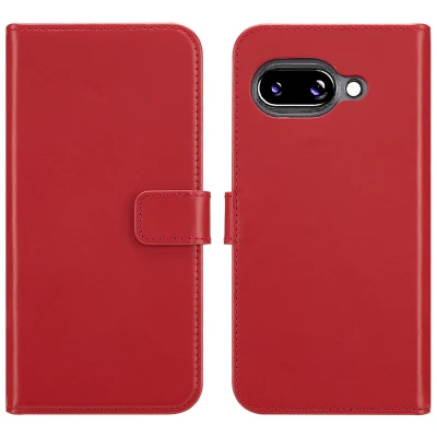 Afbeelding van Google Pixel 9A Hoesje Echt leder Selencia Bookcase Rood Telefoonhoesje