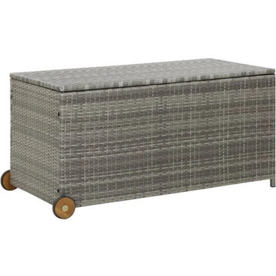 Afbeelding van Tuinbox 120x65x61 cm poly rattan lichtgrijs
