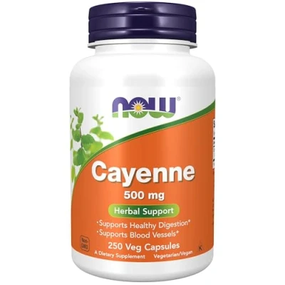 Afbeelding van Now Foods Cayenne 500mg 250v ules