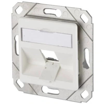 Afbeelding van Metz Connect 130B20D11102KE Netwerkdoos Inbouw (in muur) Inzet met centraalstuk Zonder connectoren 1 poort Zuiver wit (RAL 9010)