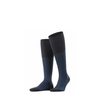 Afbeelding van FALKE Shadow Kniehoge sokken versterkt met motief patroon ademend lang kleurrijk hoog en warm geribbeld gestreept Katoen Blauw Heren Maat 45 46