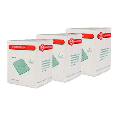 Afbeelding van Compressen NOBA niet steriel 8 laags 10 x cm verbandmateriaal verbandmull 3 100 stuks (300) SET