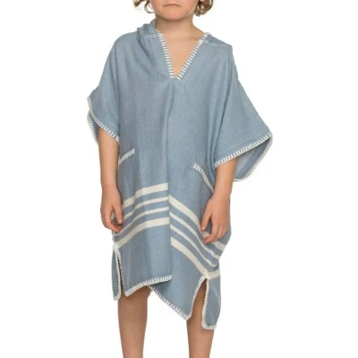 Afbeelding van Kinder Strandponcho Hamam Air Blue van Lalay maat 2 3 jaar t/m 10 11