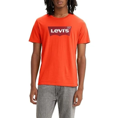 Afbeelding van Levi&#039;s Graphic Crewneck TEE Tshirt print, Heren, Maat: XS, Core mandari