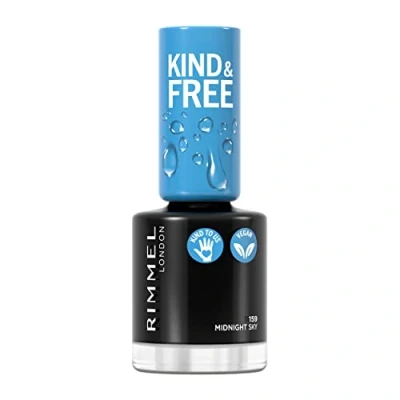 Afbeelding van 1+1 gratis: Rimmel KIND &amp; FREE Vegan Nagellak 159 Midnight Sky 8 ml