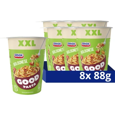 Afbeelding van Unox Good Pasta Bolognese XXL zonder kunstmatige kleurstoffen en conserveermiddelen 8 x 88 g