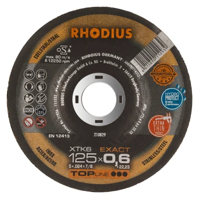 Afbeelding van RHODIUS XTK6 EXACT BOX Extra dunne slijpschijf 125 x 0,6 22,23 mm
