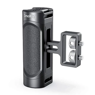 Afbeelding van SMALLRIG mini Side Handle met 1/4&quot; 20 Schroeven, Zijhandgreep voor DSLR Camera Cage/Telefoon Cage, Omhoog en Omlaag Verstelbaar, Links of Rechts Monteerbaar, Maximale Belasting 3,5kg 2916