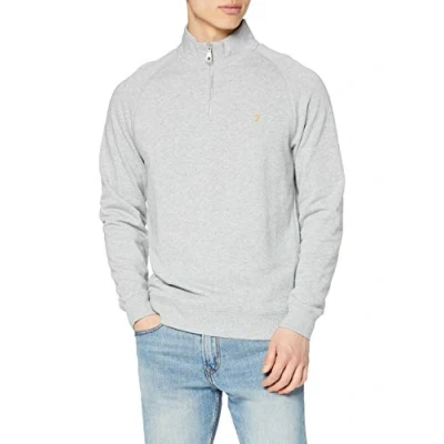 Afbeelding van Farah JIM 1/4 Sweater, Heren, Maat: XXL, Light grey marl