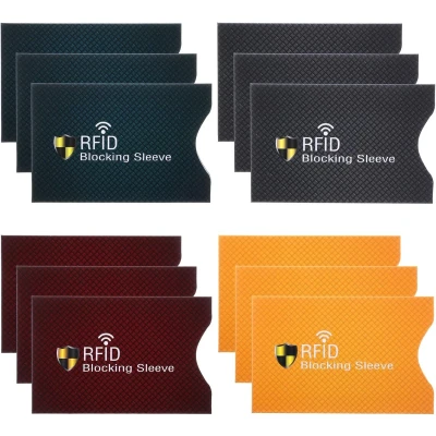 Afbeelding van AOZUO 10 Pcs RFID Blocking Card Covers, Credit Case, Wallet, Debit Cards, Protector Holder, Identity Theft, Prevention for Women Men, 4 colours.