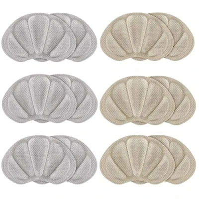 Afbeelding van Tsathoggua Achterkant van de hiel kusseninzetstukken, zelfklevende hielgrepen pads voor schoen te groot, hielbeschermers beschermers voeringen, verbeterde schoenpasvorm (Grijs, Beige)