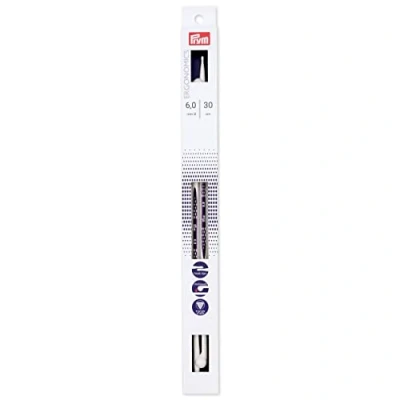 Afbeelding van Prym 190 308 enkelpunts ergonomische breinaald 6mm/30cm, wit, één maat
