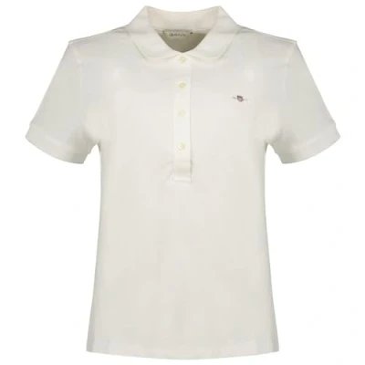 Afbeelding van GANT Sheild CAP Sleeve Poloshirt, Dames, Maat: XS, White