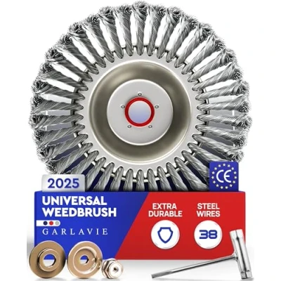 Afbeelding van Garlavie Draadborstel voor Strimmer 10&#039;&#039; / 24.5 mm Boring Hoogwaardige Onkruidsteker Draadstrimmerkop Effectieve Mosverwijdering