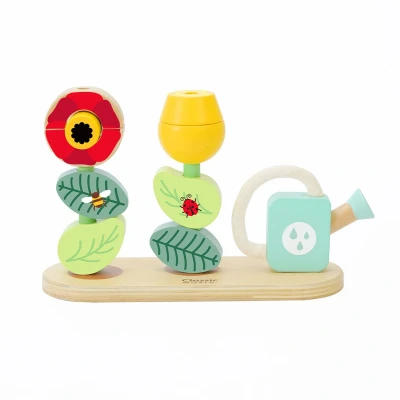 Afbeelding van Classic World Houten Stapel Puzzel Bloementuin, 11dlg.