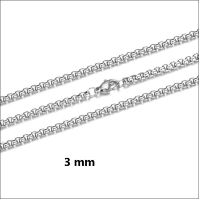 Afbeelding van Jasseron ketting Staal zilverkleurig 60 cm 3mm