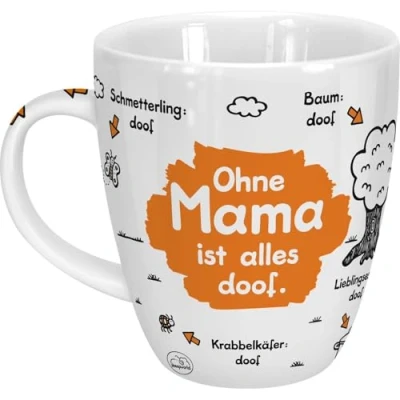 Afbeelding van Sheepworld 45135 Mok met spreuk Ohne Oma ist alles doof, porselein, geschenk oma, 45 cl