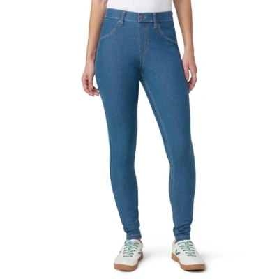 Afbeelding van HUE Essentiële denim legging voor dames Modieuze met achterzakken, Blauw, XS