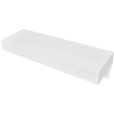 Afbeelding van Wandplanken zwevend met lades 2 st 80 cm wit