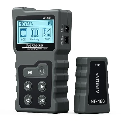 Afbeelding van Noyafa Netwerktester met Lcd Display, Netwerkkabeltester POE functie voor Het Controleren van de Kortsluiting, Dwars en Onderbrekingsstatus Cat5/Cat6 Netwerkkabels, Spannings Stroomtest