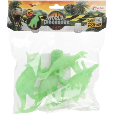 Afbeelding van World of Dinosaurs Glown in the Dark Dino, 4st.