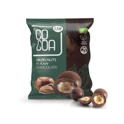 Afbeelding van Cocoa Hazelnoten met Pure Chocolade RAW 70GR