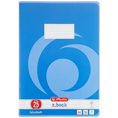 Afbeelding van Herlitz 3322500 Schoolschrift (A4, gelinieerd met rand, liniatuur 25, blauw) 16 vellen, verpakking van 10 stuks