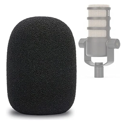 Afbeelding van YOUSHARES PodMic Popfilter winddichte hoes van schuimrubber, voor podcasting microfoon, rood, het blokkeren plosieven (1 stuks)