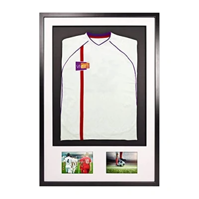 Afbeelding van Vivarti DIY volwassen 3D gemonteerd + dubbel diafragma sportshirt weergaveframe 61 x 91,5 cm zwart frame, witte montage, zwarte rugkaart