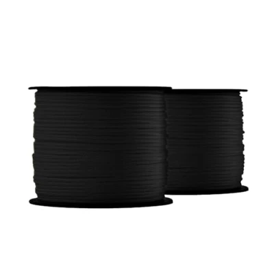 Afbeelding van SNURO Nylon touw (1mm, 100m, zwart, 2stuks) Zwart van stevig gevlochten polyamide Weerbestendig Metselaarstouw Breekkracht 30kg