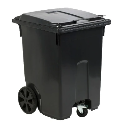 Afbeelding van Mini rolcontainer met 3 wielen 400 liter grijs