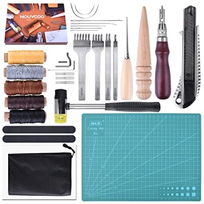 Afbeelding van ETEPON leren gereedschapsset handgereedschap couture leer handwerk handnaaien