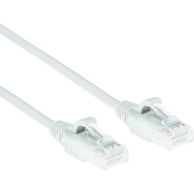 Afbeelding van ACT DC8907 LSZH U/UTP CAT6 Datacenter Slimline Patchkabel Snagless RJ45 connectoren Wit 7 meter