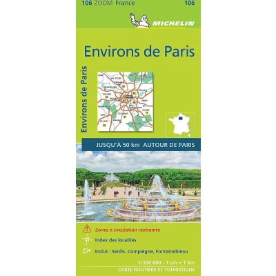 Afbeelding van PARIS ENVIRONS 11106 CARTE ZOOM MICHELIN KAART: Straßen und Tourismuskarte 1:100.000