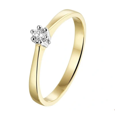 Afbeelding van Bicolor Gouden Ring diamant 0.10ct H SI 4208295 17.00 mm (53)
