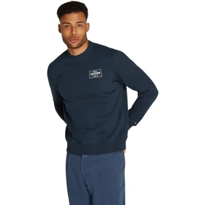 Afbeelding van Tommy Hilfiger Monotype Label Sweater, Heren, Maat: XL, Night sky